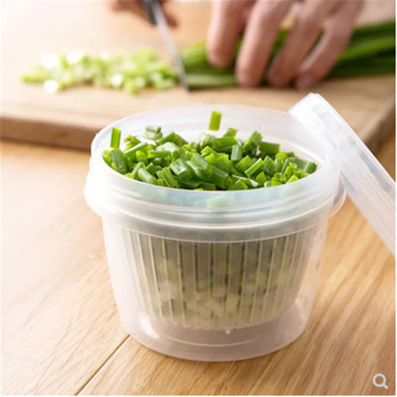 Drain Sealed Box For Ginger Garlic Onion Crisper Debris Storage Boxes Kitchen Organizer Refrigerator accessories