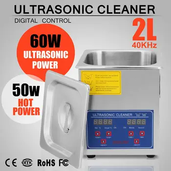 

Ultrasonic Cleaning Machine 2L With Digital Heater Timer Jewelry Cleaner Commercial Personal Home Use