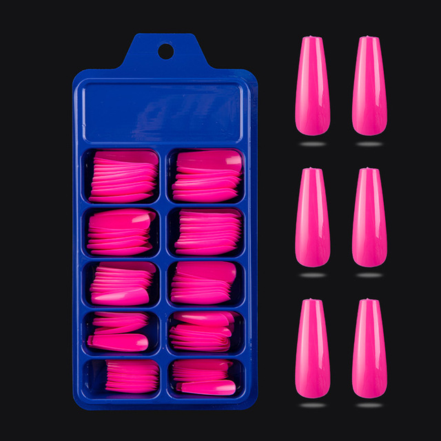 Full Cover Coffin Fake Nails Artificial Press on Nails Long Ballerina Design Clear/Natural/white False Nails Art Tips