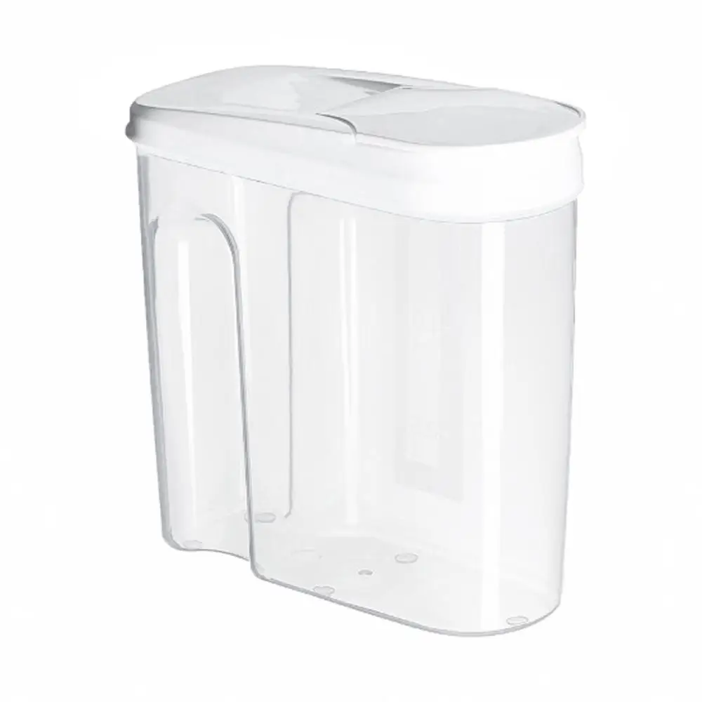 2L пластиковый диспенсер для зерновых культур ящик для хранения кухни пищевой для зёрен контейнер для риса хороший кухонный ящик для хранения риса мука зерно хранения - Цвет: 1.8L white