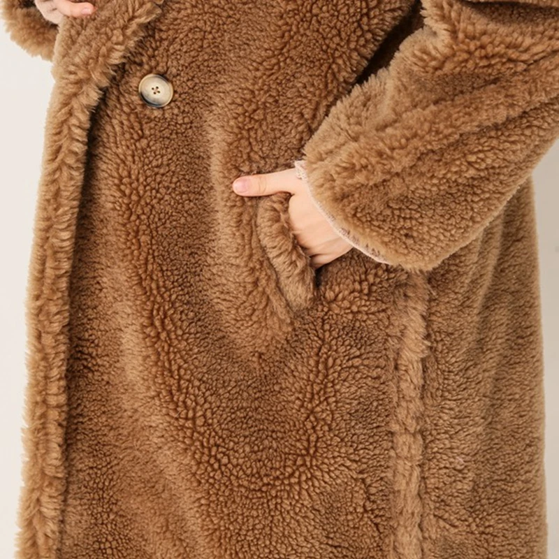 QIUCHEN PJ1848 Новое поступление пальто из натурального овечьего меха длинный стиль более Размер Модная женская куртка