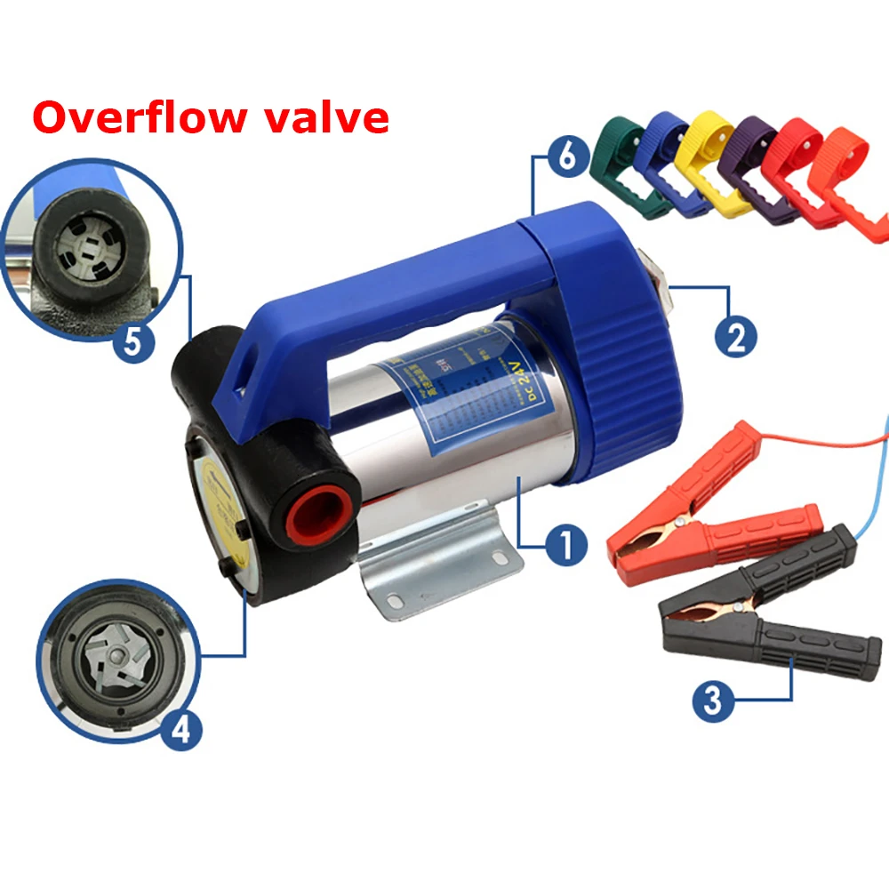 Electric Portable Fuel Oil Transfer Pump Self Priming Diesel Kerosene DC 12V 24V AC 220V Built-in Overflow valve 50L | Обустройство