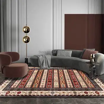 

Fashionable Mediterranean Geometric Ethnic Style Beige Living Room Bedroom Bedside Carpet Floor Mat Customization