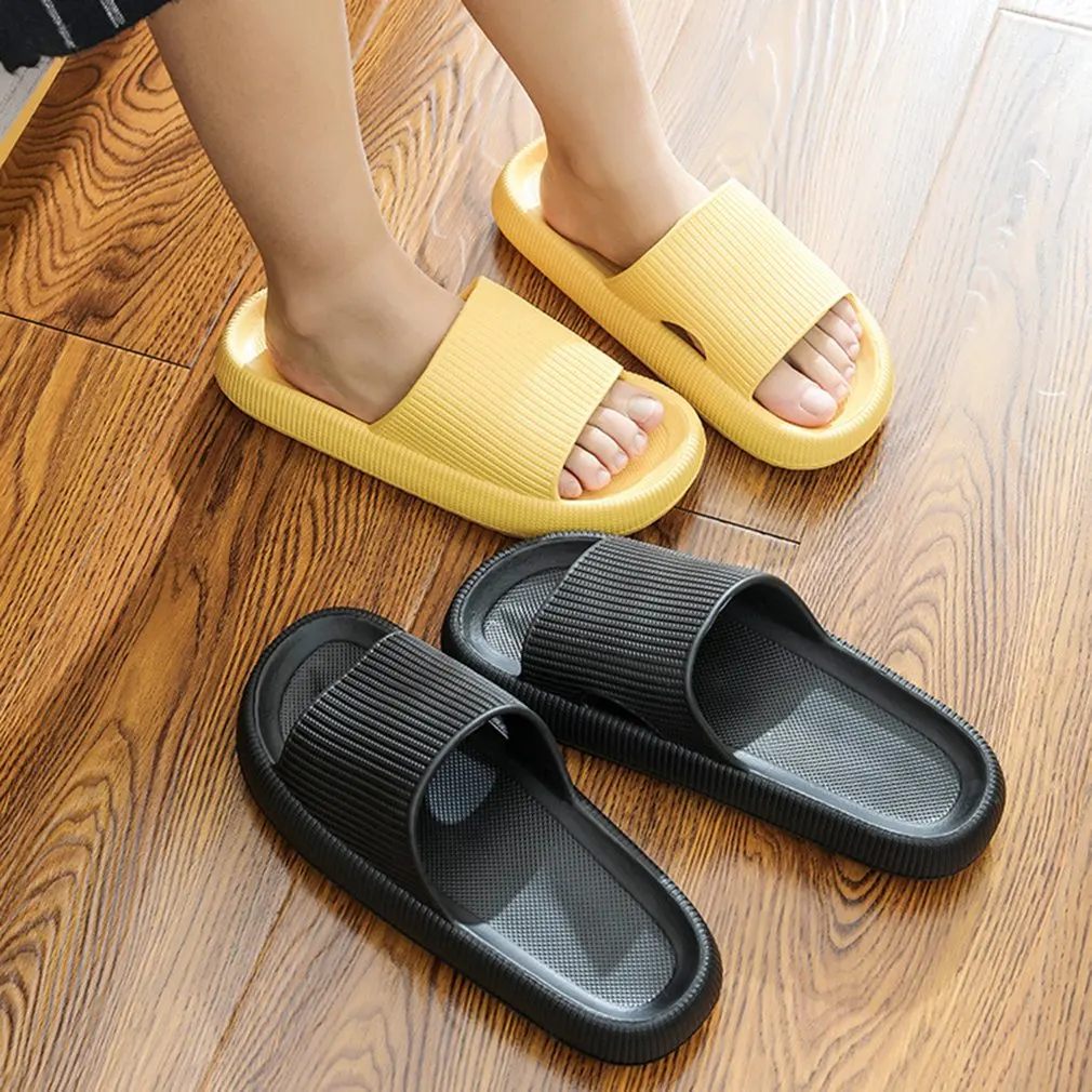 New Women Thick Platform Slippers Summer Beach Eva Soft Sole Slide Sandals Leisure Men Ladies Indoor Bathroom Anti-slip Shoes