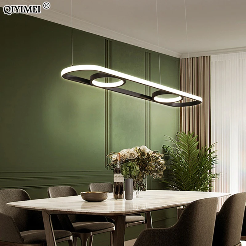 New Gold Black Modern LED Pendant Lights With Remote Control For Dining Living Room Bedroom Kitchen Home Lamp Lighting Luminaire