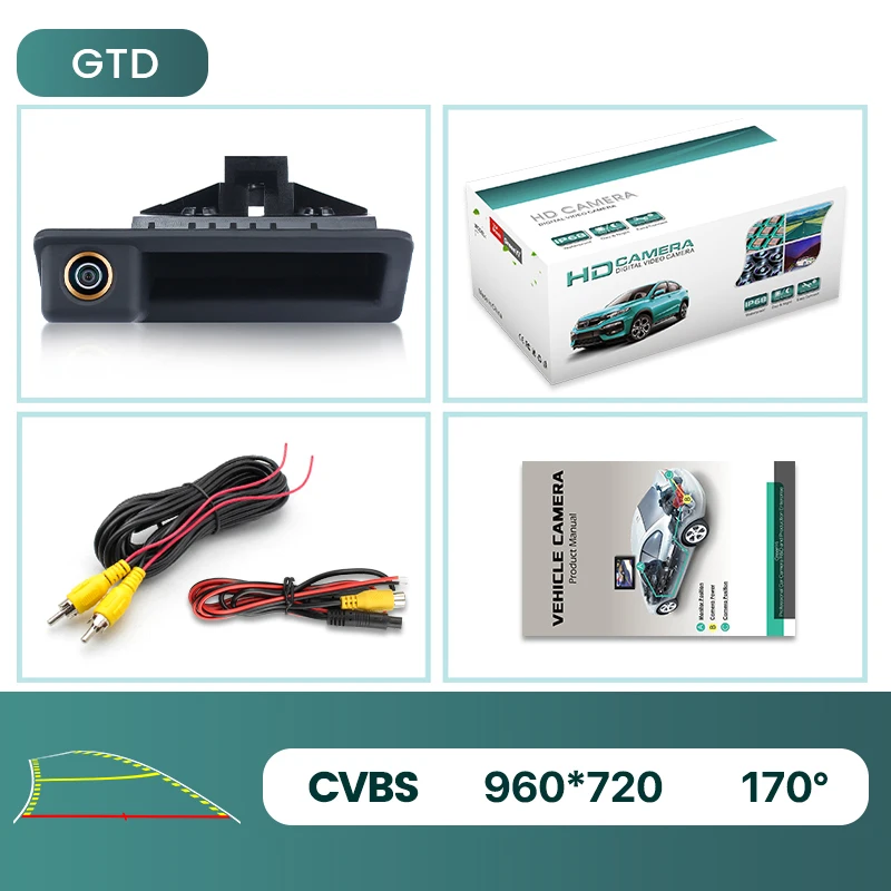 GreenYi 170° HD 1080P Car Rear View Camera for BMW E82 E88 E84 E90 E91 E92 E93 E60 E61 3 5 X5 X6 Night Vision Reverse Reversing car camera system Vehicle Cameras