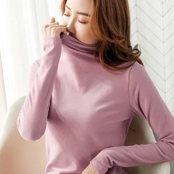 

Turtleneck bottoming shirt female long-sleeved 2020 autumn and winter new women's ladies t-shirt Slim