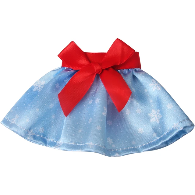 Christmas Elf Doll Fairy Red Clothes Bow Skirt Dress Toys For Children Accessories Christmas Gift Elves（No Doll）m29 Silver