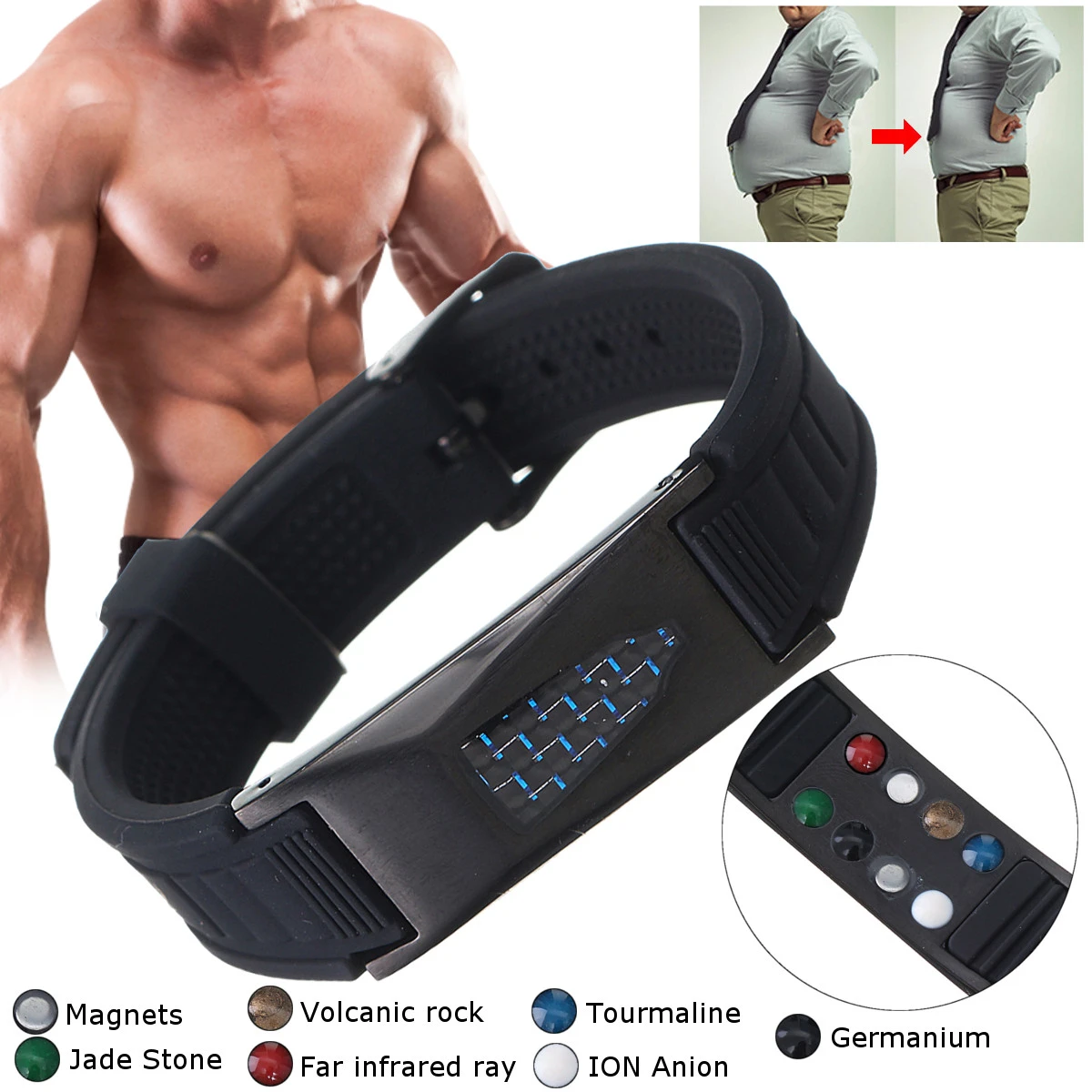 7 In 1 Titanium Energy Armband Power Bio Bracelet Health Pain