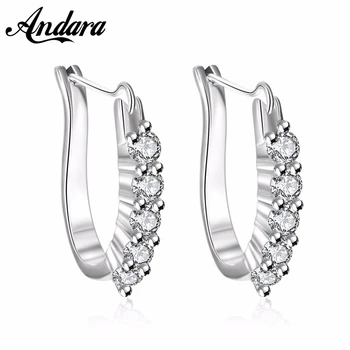

Fashion 925 Silver Earrings Zircon Crystal Earrings Woman Glamour Jewelry Gift