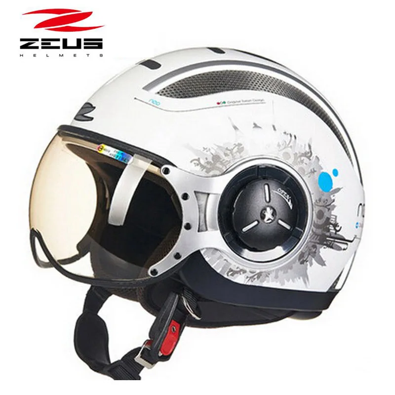 ZEUS moto rcycle шлем ZS-218c 3/4 безопасности мото rbike мото скутер шлем M L XL XXL черный белый цветной - Цвет: white ss2
