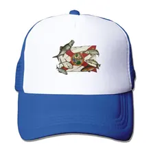Унисекс рыбы вокруг флага Флориды Дальнобойщик бейсбольная бейсболка с сеточкой и регулируемым ремешком шляпа