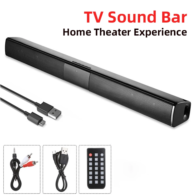 

2020 20W TV Sound Bar Wired and Wireless Bluetooth Home Theater SoundBar for PC TV Speaker FM radio