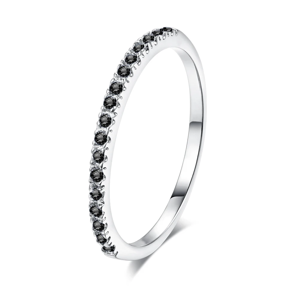 DWR133 лаконичное кольцо на палец с кристаллами для женщин, серебряный цвет, модный брендовый австрийский хрусталь, микро проложенный ювелирное изделие - Цвет основного камня: white gold black 039