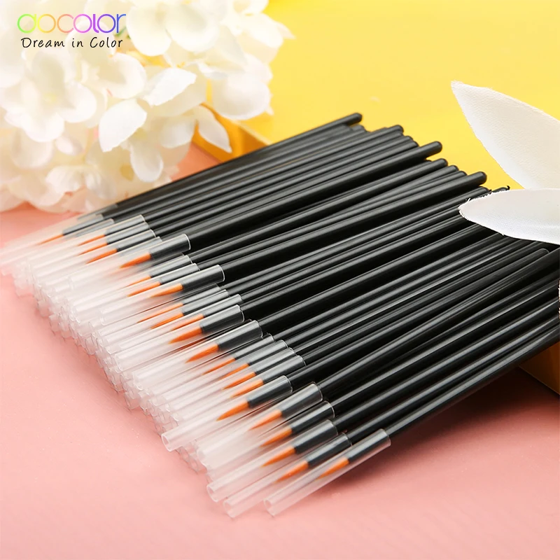 Docolor 100pc одноразовая макияжная подводка для глаз кисти сверхтонкая волоконная жидкая подводка для глаз палочка подводка для глаз Профессиональные Кисточки для макияжа