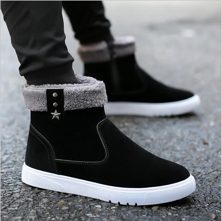 

2019 New Men Snow Boots Warm Fur Winter Shoes Men Winter Boots Footwear Men Plus Size Ankle Boots Snow Shoes Men Winter Sneakers