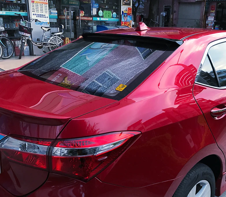 Для toyota corolla спойлер на крышу заднего стекла верхнее крыло до Высокое качество ABS спойлер из материала праймер цвет