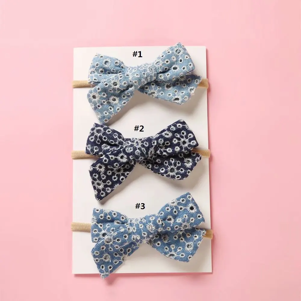 Fashion Solid Fabric Hairbow Soft Nylon Elastic Hair Bands Handmade Cross Knot Headband For Baby Accessories | Детская одежда и