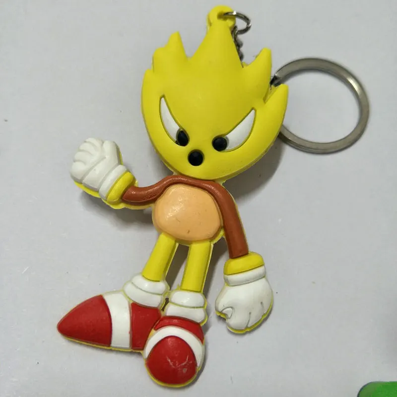 Sonic брелок для мальчика двуххвостый лиса защита окружающей среды ПВХ текстура брелок скорость звука три сестры кулон брелок