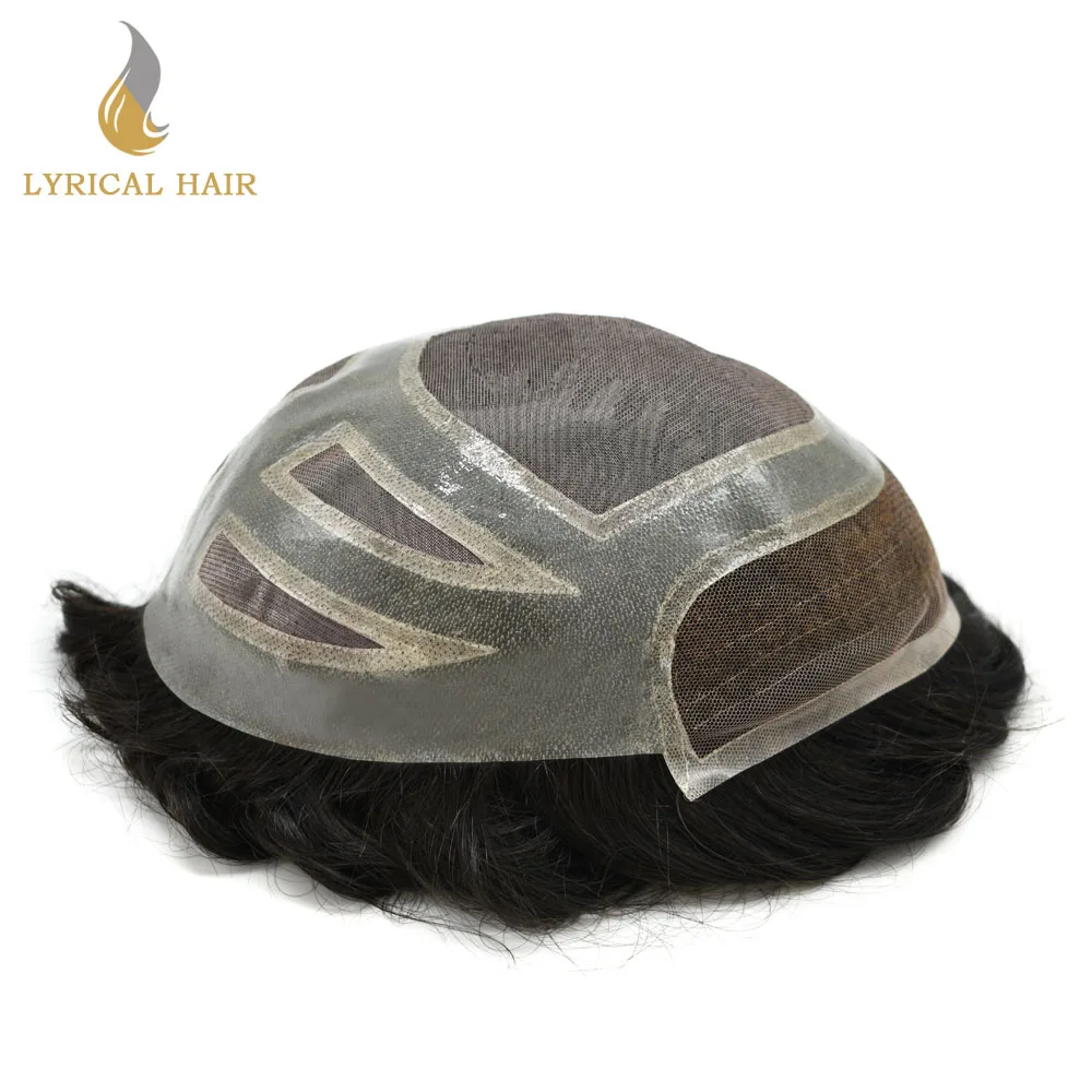 Французские кружевные передние мужские s Toupee тонкие моно волосы система