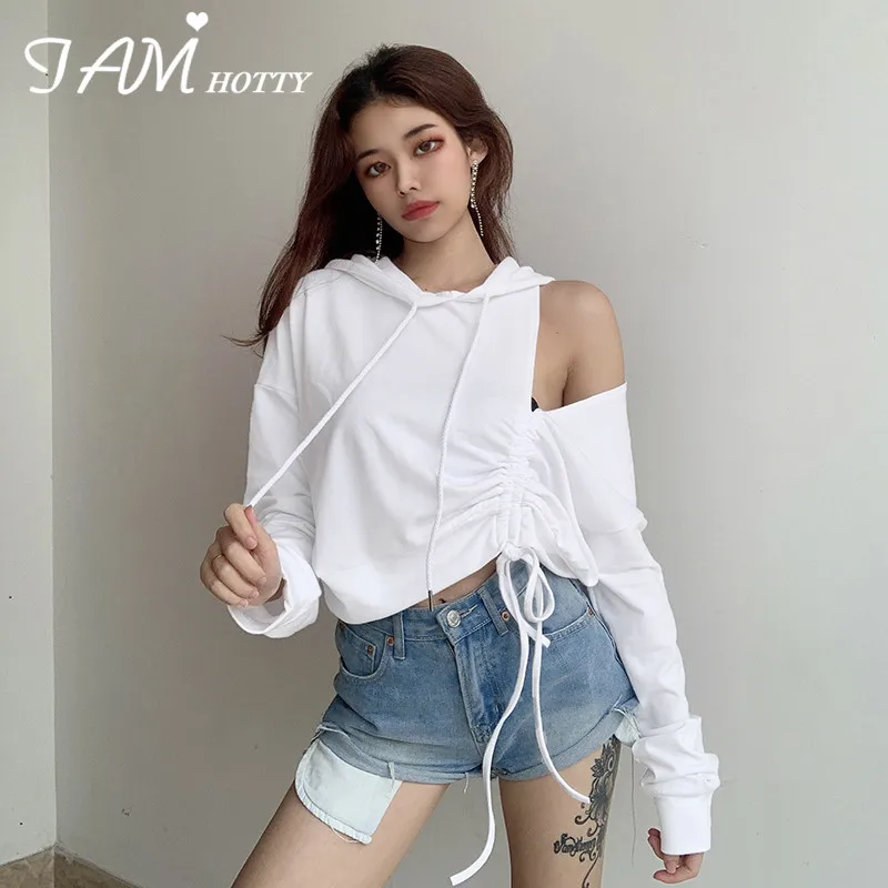 Women's Cropped Hoodie Heavyweight Pullover Sweatshirt Long Sleeve Women's  Casual Hoodies Cropped Sweatshirt with Pocket : : Clothing, Shoes