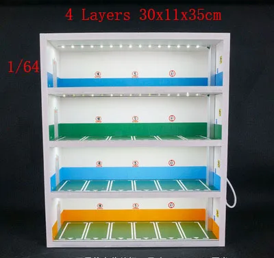 1:64 Underground Parking Lot  4 Layers Display Cabinet For Model Car Storage Box Scene Decoration 1