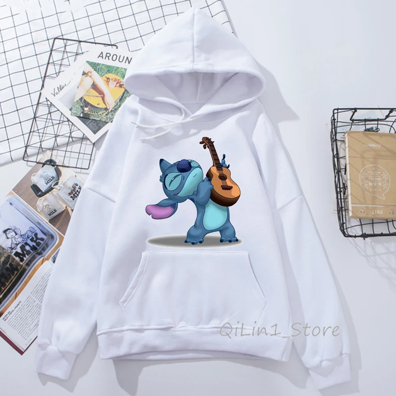 Funny Kawaii Lilo and Stitch printed women’s sweatshirt unisex hat hoodies winter sweat femme clothes harajuku hoody oversize - Цвет: 80209 M