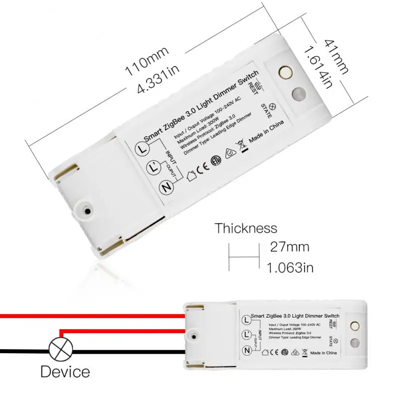 Умный светильник Диммер 3,0 ZigBee переключатель AC100-240V умный дом модуль дистанционного управления работа с Alexa Amazon Google Home