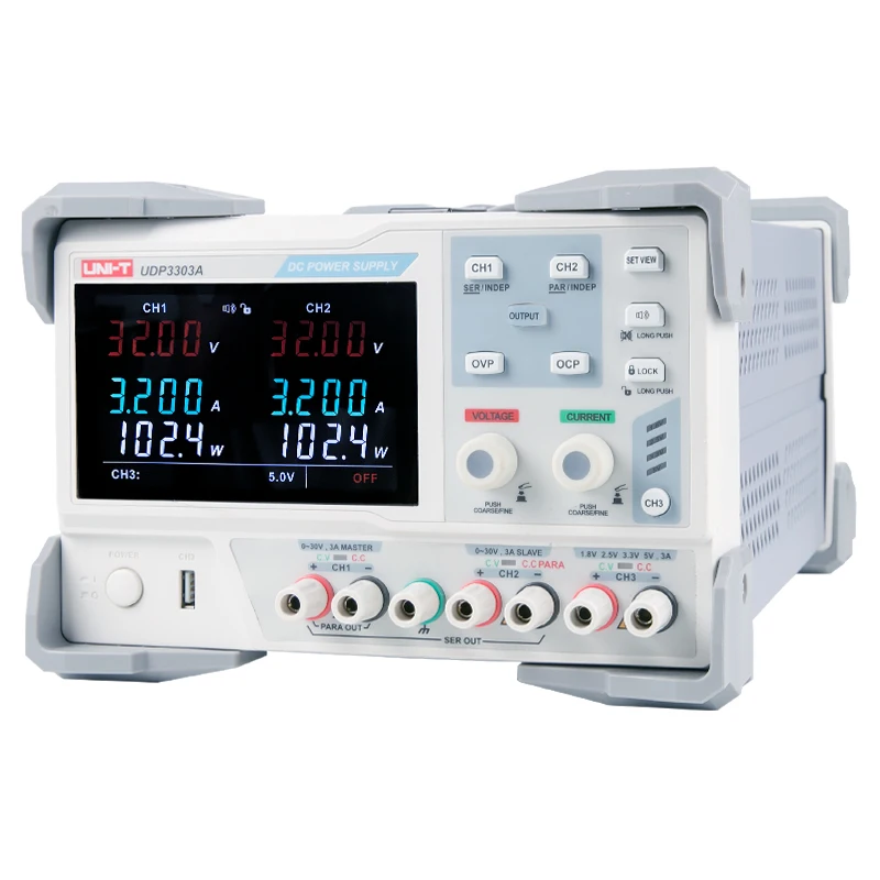 

UNI-T UDP3303A Industrial Linear DC Regulated Power Supply 3 Output High Precision Digital Display Power Supply 110 - 230V