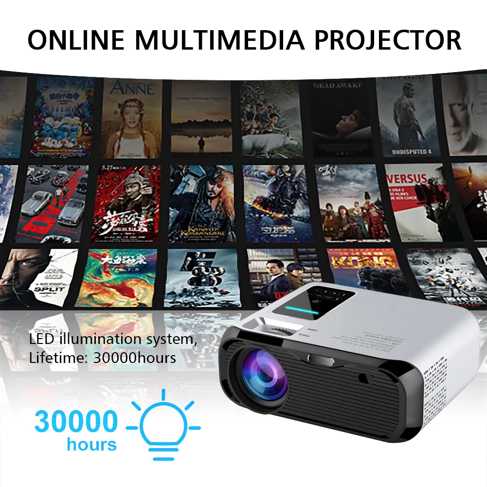 Американский стандарт белый E500 портативный lcd HD Бизнес Офис 1080P домашний мини смарт HD проектор нормальное издание