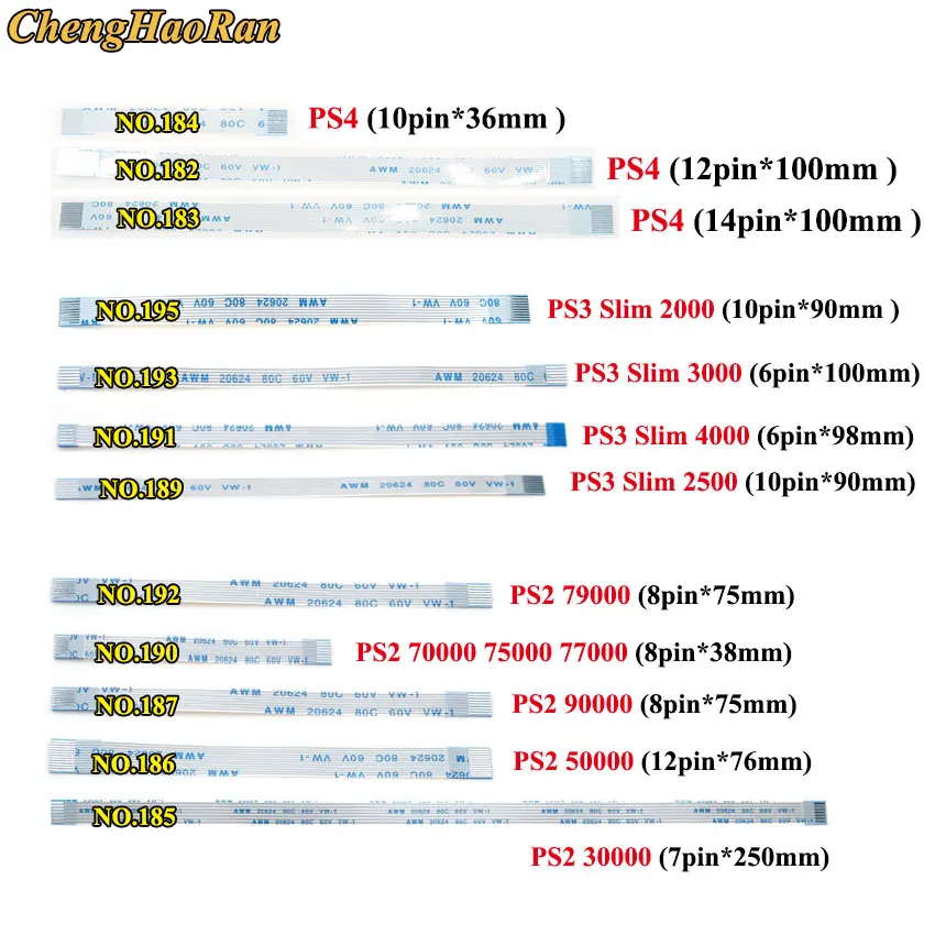 Chenghaoran 100PCS 6/810/12/14 hajcsat áram Megélesít Vasúti váltó Pántlika Zsinór Sürgöny számára PS2 számára PS4 PS3 Csekély wiiu Dutyi 12P 8P 10pf 14P 7pin 6p