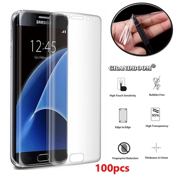 

100pcs Premium Transparent PET Curved Soft Screen Protector Guard For Samsung Galaxy S20 Ultra S10 E 5G S9 S8 Note 10 Plus Film