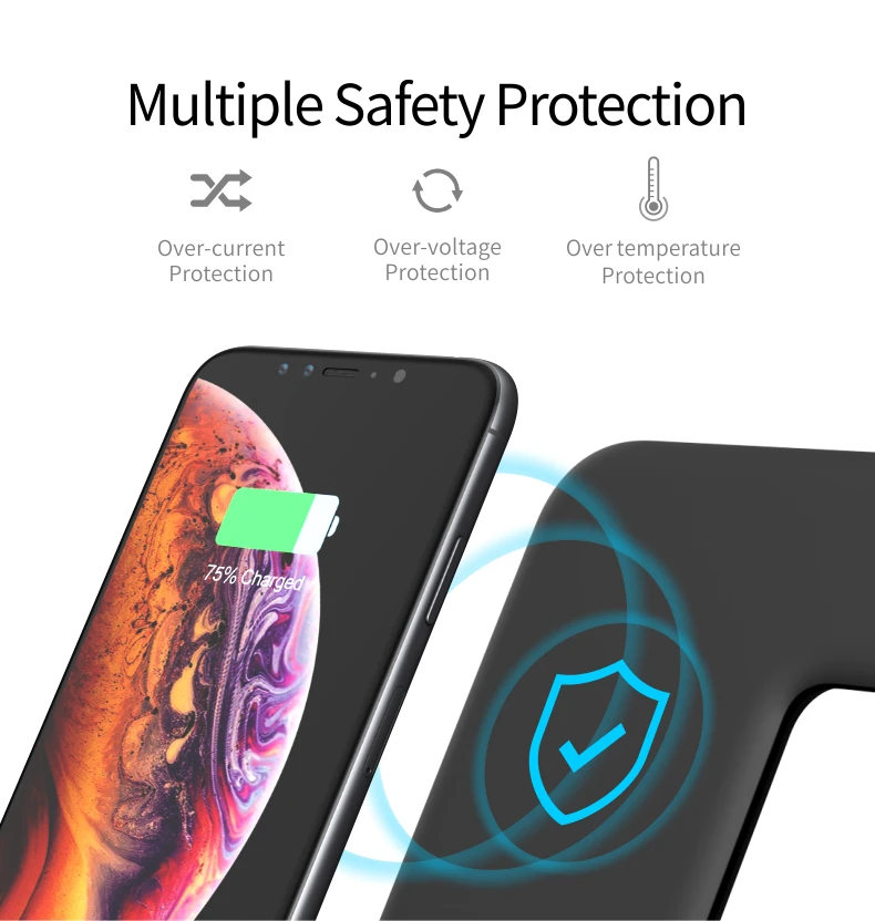 Универсальное 15 Вт Qi Беспроводное зарядное устройство для Iphone X 8 Xiaomi Quick Charge 3,0 Быстрая Зарядка Док-станция Подставка для Apple Airpods Watch 4 3 2 1