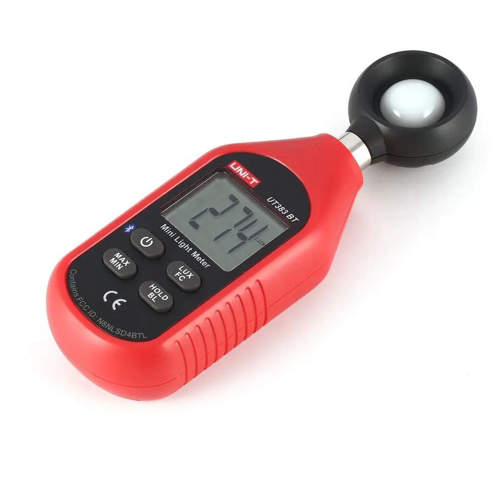UNI-T UT383BT Bluetooth, Мини Цифровой Люксметр, ЖК-светильник, измеритель яркости, тестер, ручной люминометр, фотометр 0-199900Lux