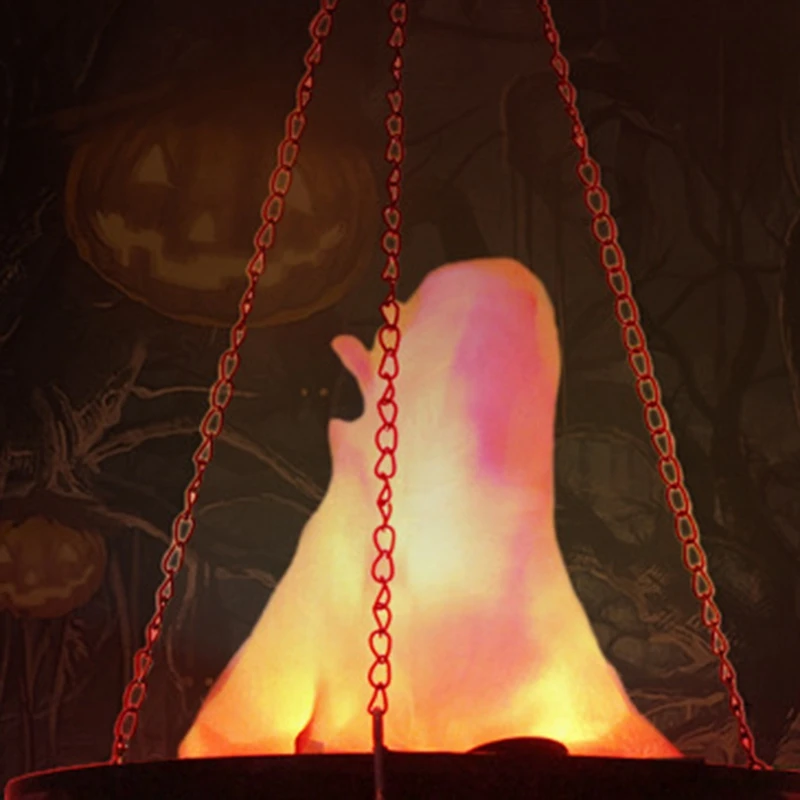 Electronic Simulation Fake Flame Fire Hanging Lamp Brazier Light for Church Bar Party Decor Artificial Simulated Hanging Basin E