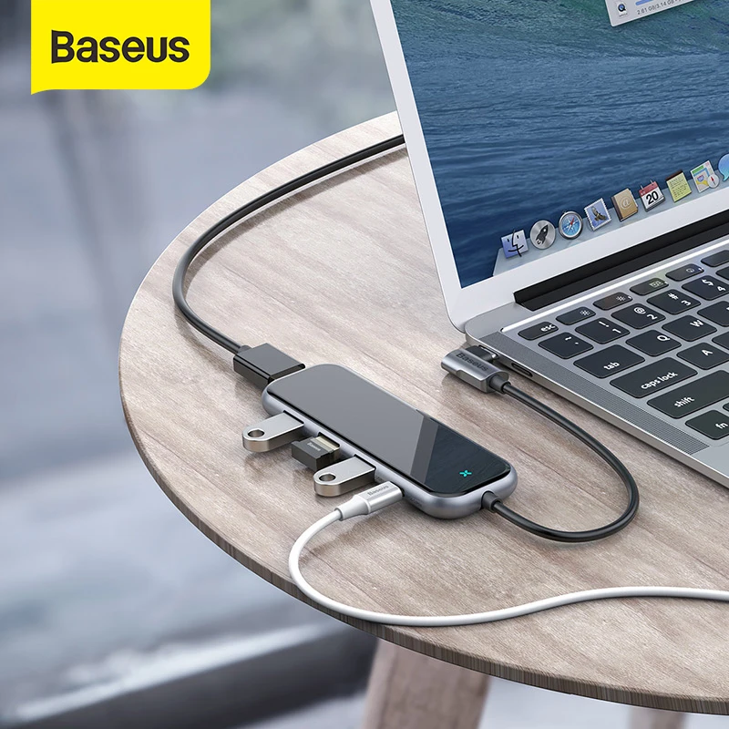 Baseus Мульти USB Type C концентратор к HDMI RJ45 для MacBook Pro Air 2020 кардридер стекло сплиттер