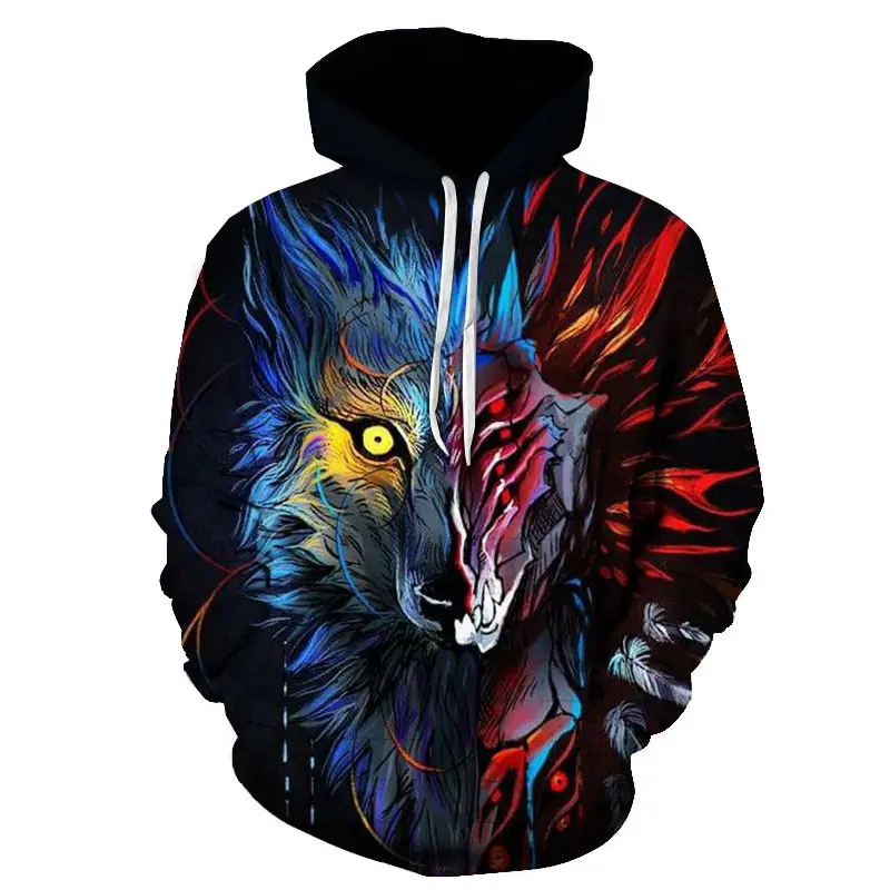 picture color BIAOLUN, модная, галактика, космос, 3D, толстовка, яркий волк, принт, толстовки, кофты, для мужчин, женщин, унисекс, с капюшоном, пуловеры, животные, 3D топы - Цвет: picture color
