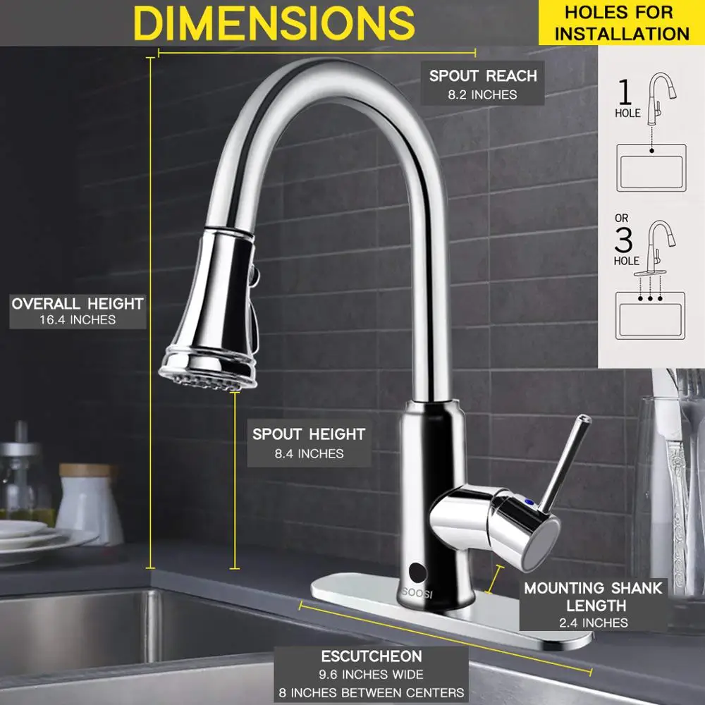 Высококачественный кухонный смеситель из нержавеющей стали с бесконтактным