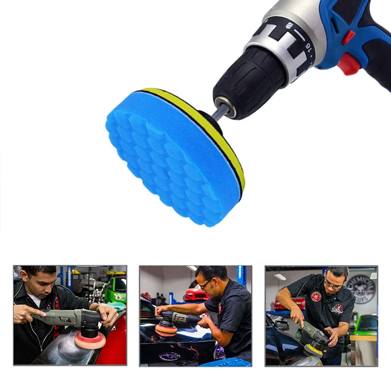 3pcs Hexagonal Polished pad set Sponge Disc Buffing Sponge Waxing Polishing Pad Kit Set For Car Polisher Buffer 3/4/5/6/inches