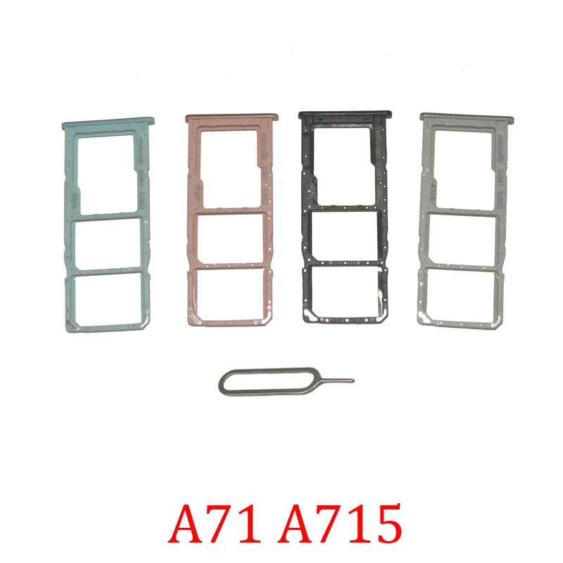 Bandeja de ranura para tarjeta Sim para Samsung Galaxy A71, A715F, A715, carcasa de teléfono Original, Chip SIM, soporte adaptador de tarjeta Micro SD + Pin