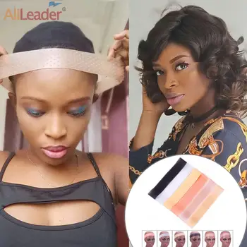 

Alileader 5 Pcs/Pack Elastic Silicone Band For Wig Grey Brown White Anti Slip Quality Transparent Hair Band