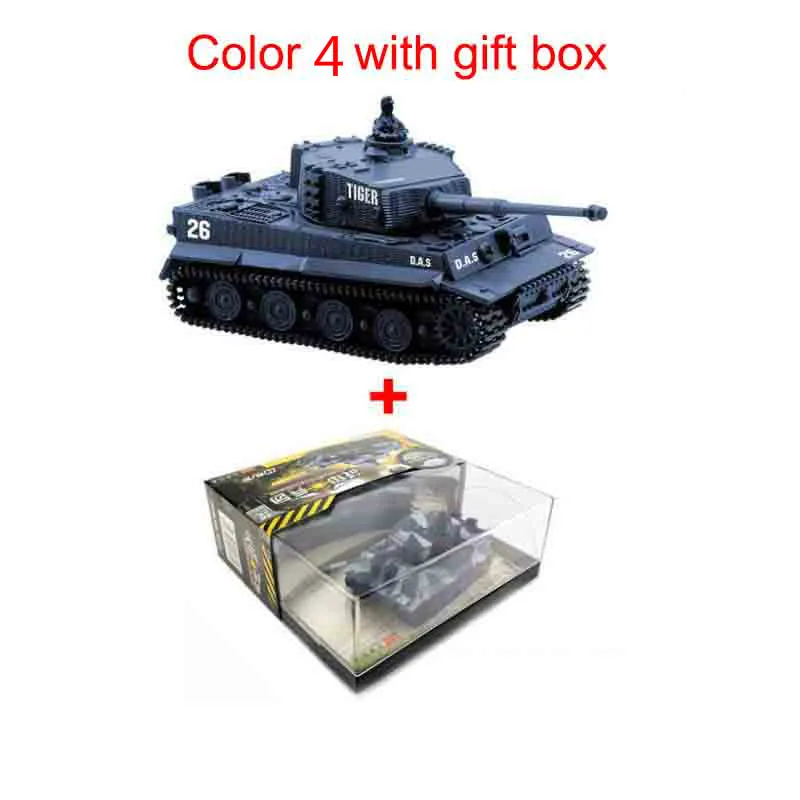 Военный Радиоуправляемый гусеничный танк с дистанционным управлением, симулятор Armos, корпус, тигр, Боевая модель, взаимный бой, армейские игрушки для детей 6 лет - Цвет: Color 4 with box