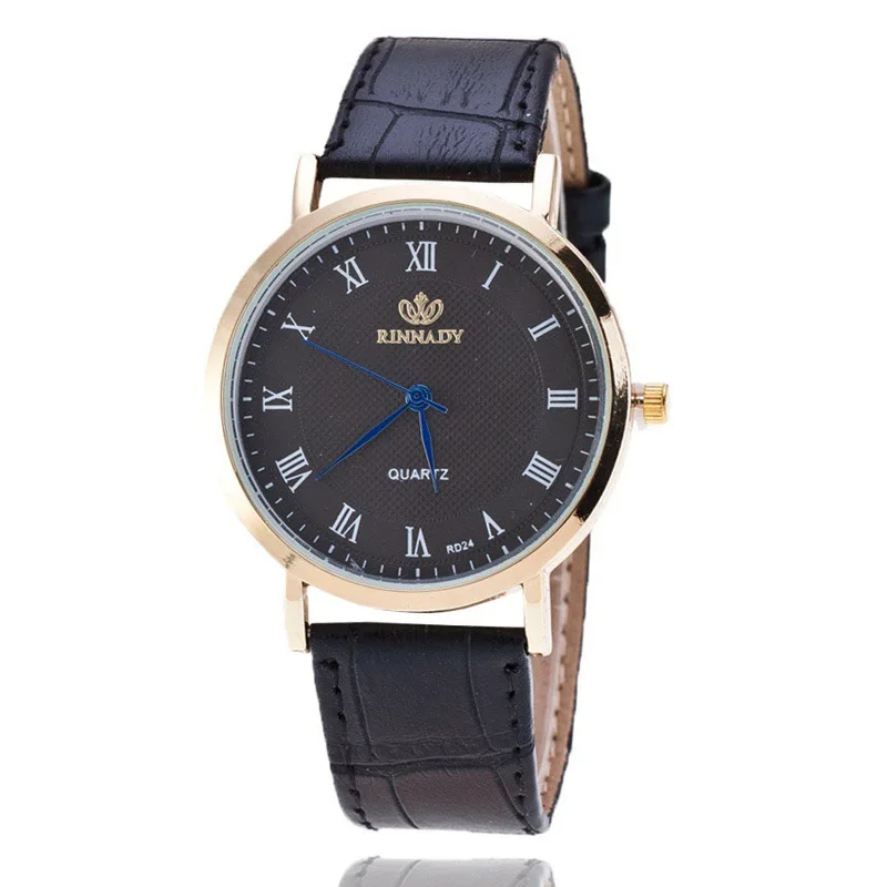 

Wish Hot Sales Trend Men Business Leather Belt MEN'S Watch Rome Measuring Grid Pattern Quartz Casual Watch