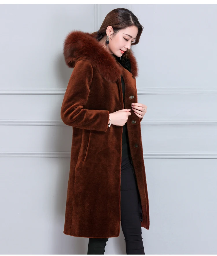 Зимние пальто с капюшоном Женское пальто с длинным рукавом из шерсти Feminino Casaco женский кардиган из кашемира WS70