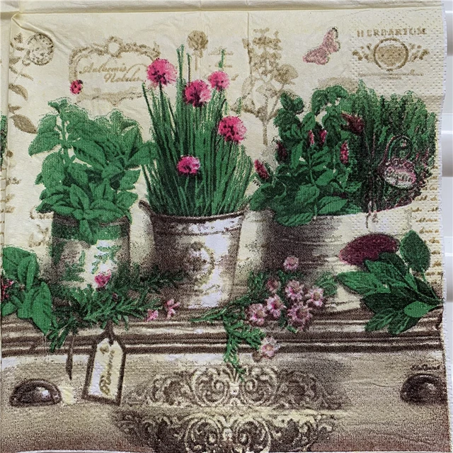 Decoupage Napkins of Mexican Flower, Vintage Design Napkins