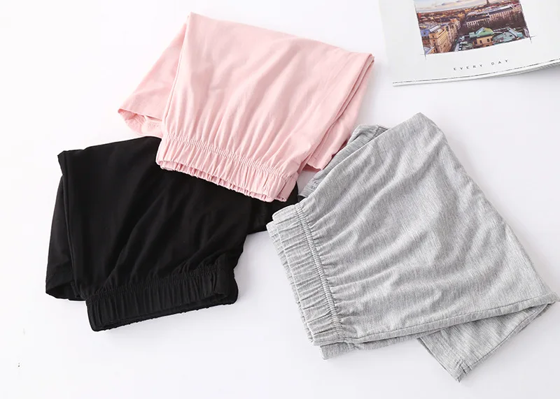 Modal Neue Nachthemd Homewear Pyjama Zwei Stück Set Sommer Frauen Pijama Rosa/Grau Schwarz Mit Brust Pad Lounge Pyjama hause Kleidung – Detail 20
