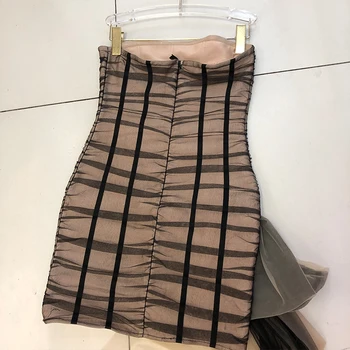 

Slim-Fit Stretch Strapless Dress Women's Spring Summer New High Waist Package Hip One-Step Dress Woman's Evening Party Dresses