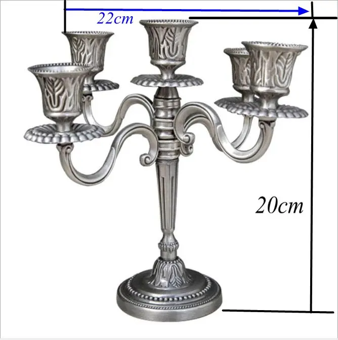 5 arm H20cm классические оловянные 5 рычаг металлические подсвечники Рождественская елка украшение декоративный фонарь для рождества ZT163 - Цвет: 5 arm