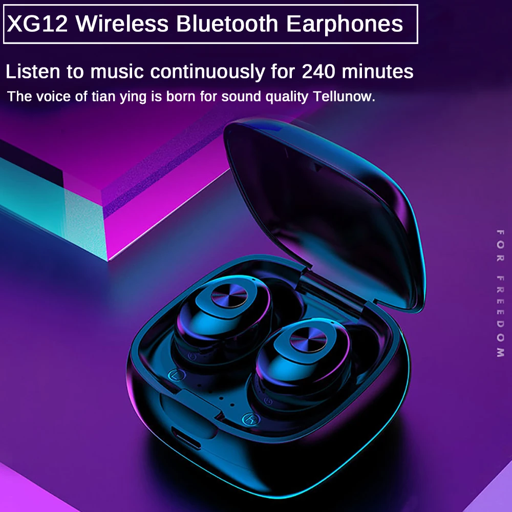 XG12 TWS 5,0 Bluetooth наушники стерео беспроводные наушники HIFI Звук спортивные наушники Handfree игровая гарнитура для iphone xiaomi