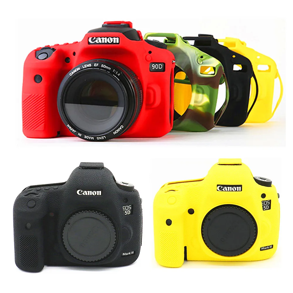 Capa de Câmera Dslr de Silicone para Canon Bolsa de Capa para Eos r 90d 250d 5d Mark Iii iv 6d ii 6d2 5d3 5d4 1300d 800d 850d Sl3 T8i T7i t6